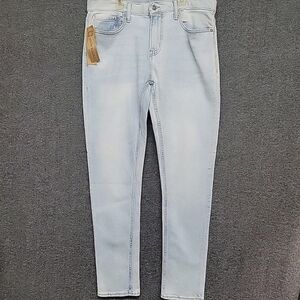 Old Navy Stretch Denim Light Acid Wash Blue Slim E Jeans Mens Size 34 x 33